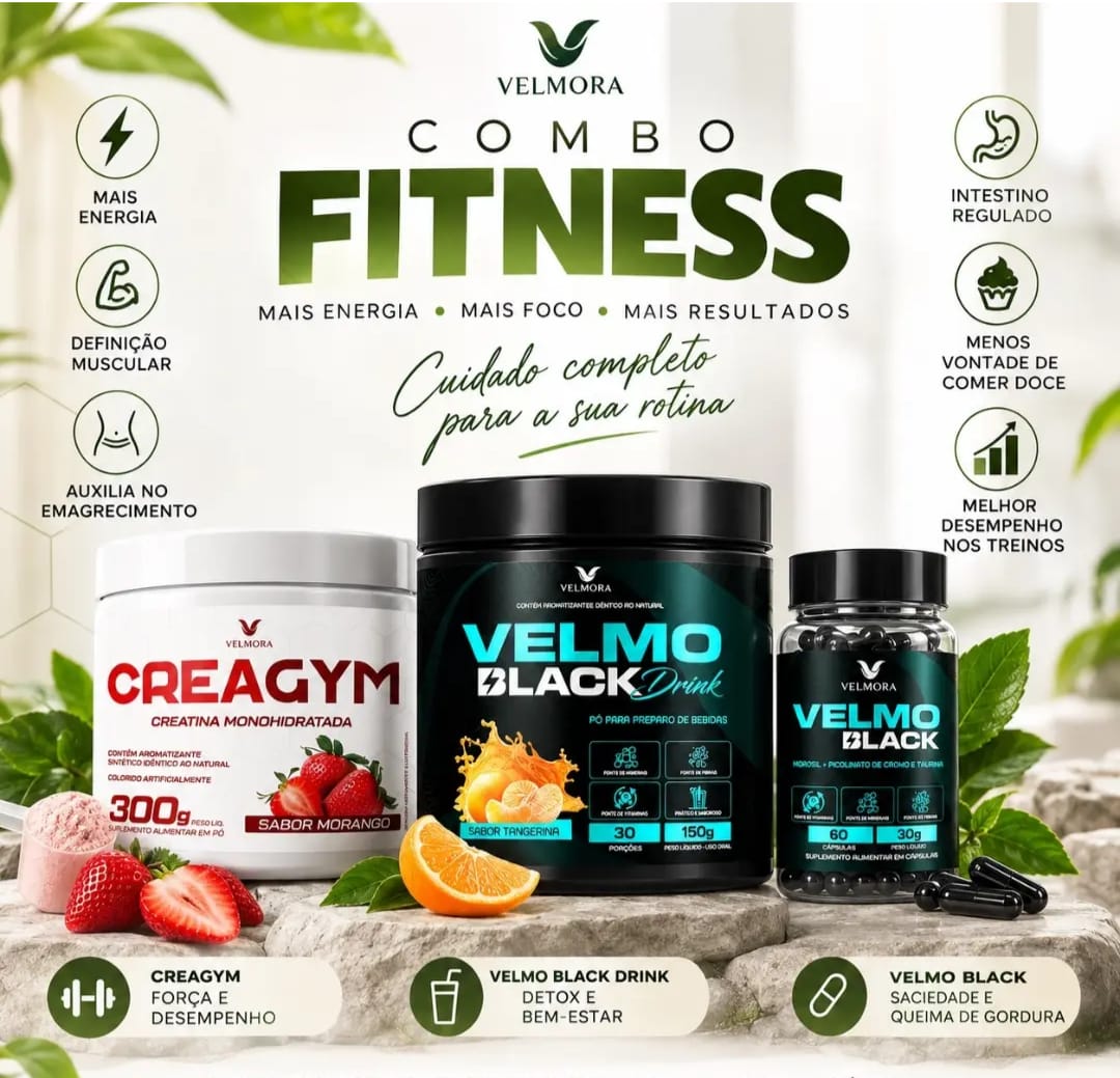 Combo fitness com suplementos alimentares