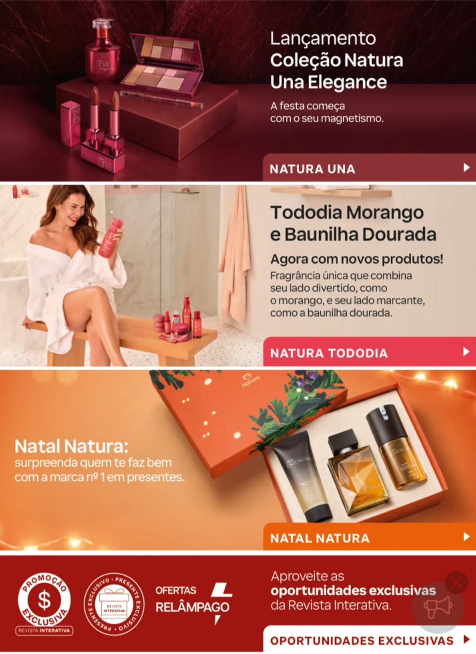 Pedido de 5 produtos da Natura